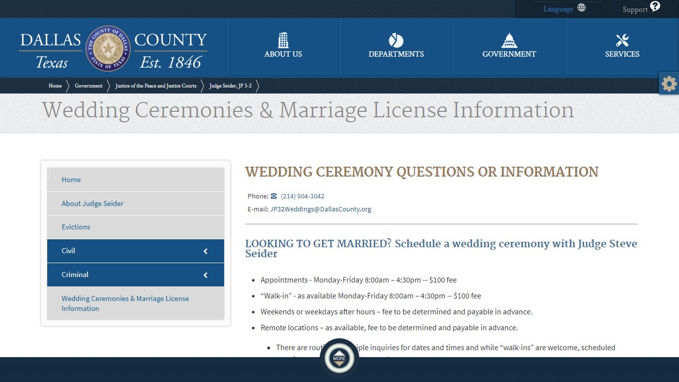 Wedding Ceremonies & Marriage License Information - Dallas County