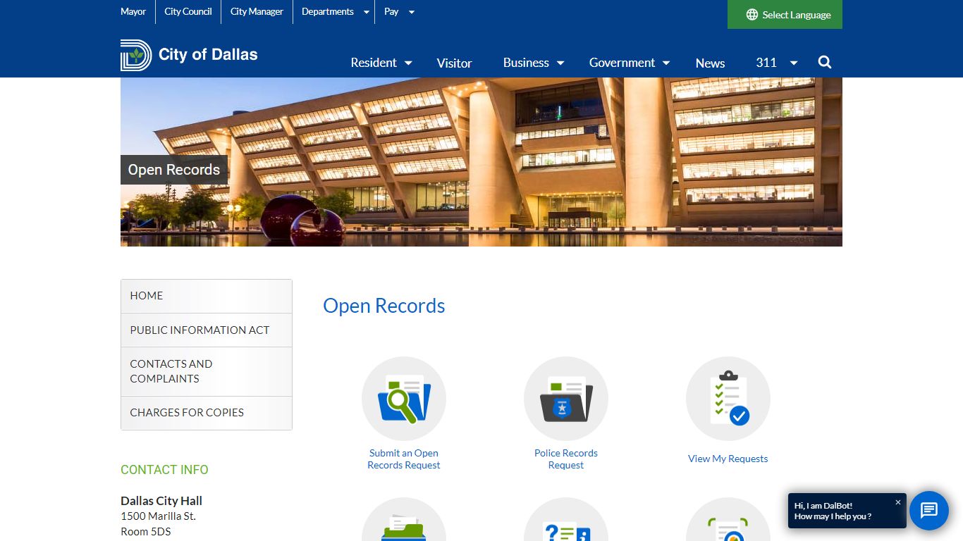 Open Records - Dallas City Hall